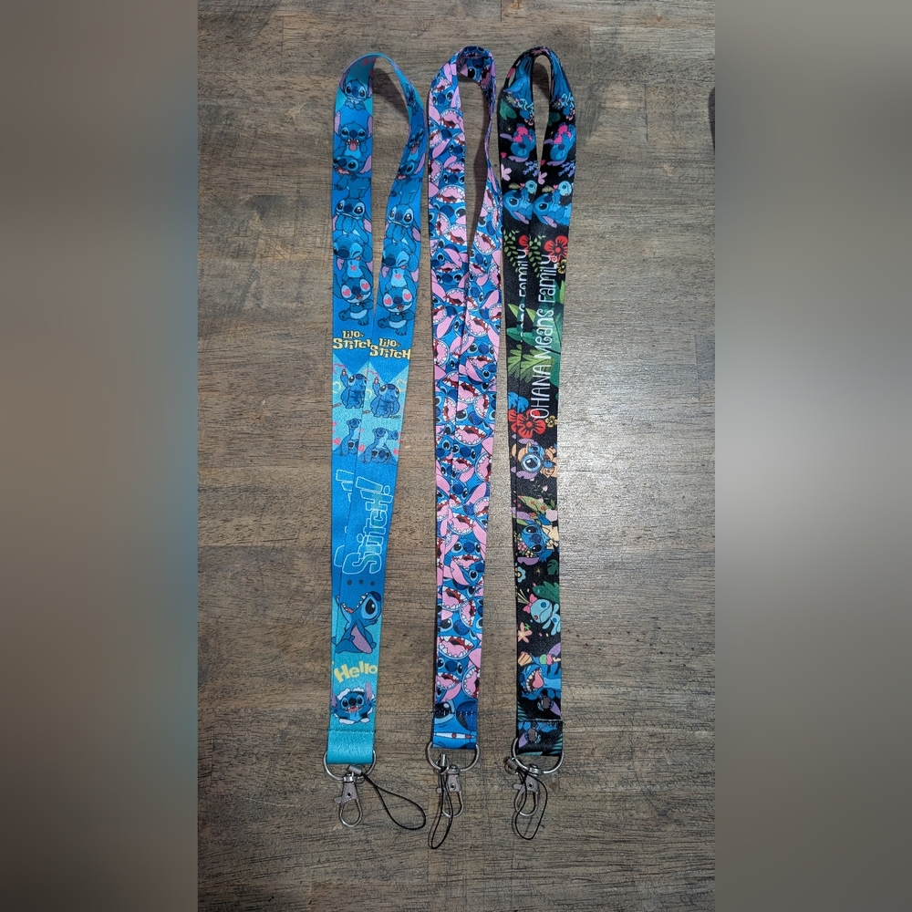 NEW! Set Of 3 Disney Stitch Lanyards *BINJ